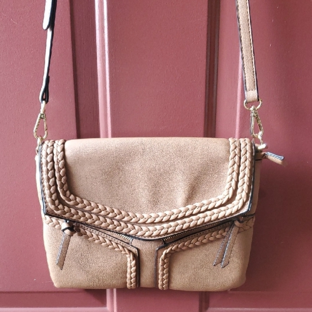 Torrid Tan Braided Crossbody Bag 9 X 11
